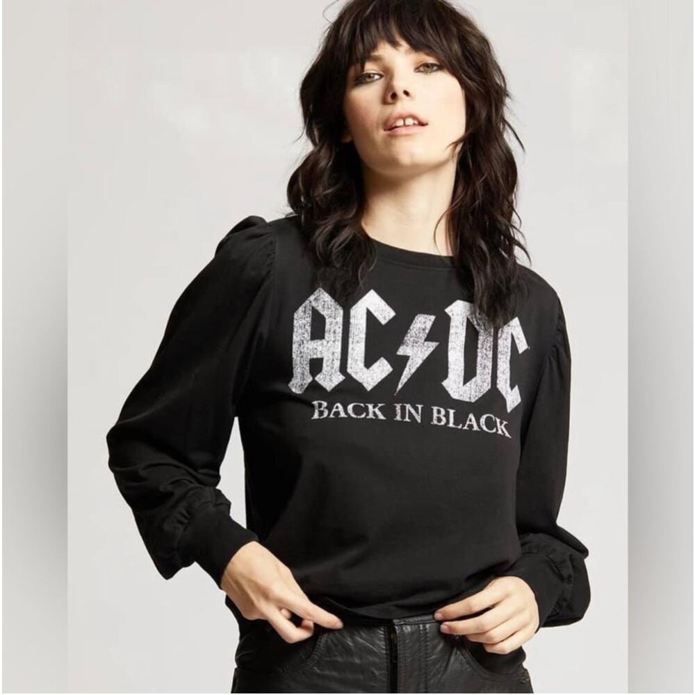 Recycled Karma AC/DC Long Sleeve Graphic Top - Size Large